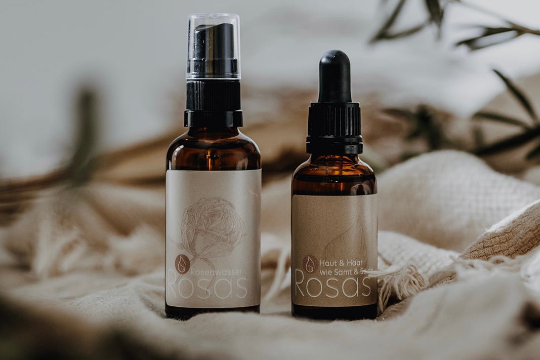 Haut & Haar wie Samt & Seide und Rosenwasser - vereinfache deine Hautpflegeroutine - Rosas Naturkosmetik