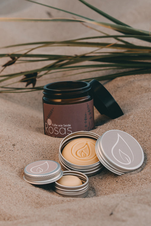 Rosas Naturkosmetik Pflege-Duo fester Hautbalsam und Lippenbalsam